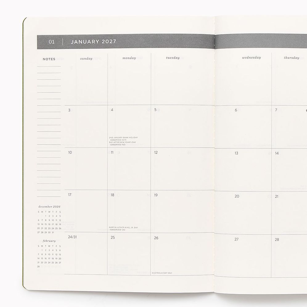 2026-2027 Paper Source Tapestries Monthly Desk Planner
