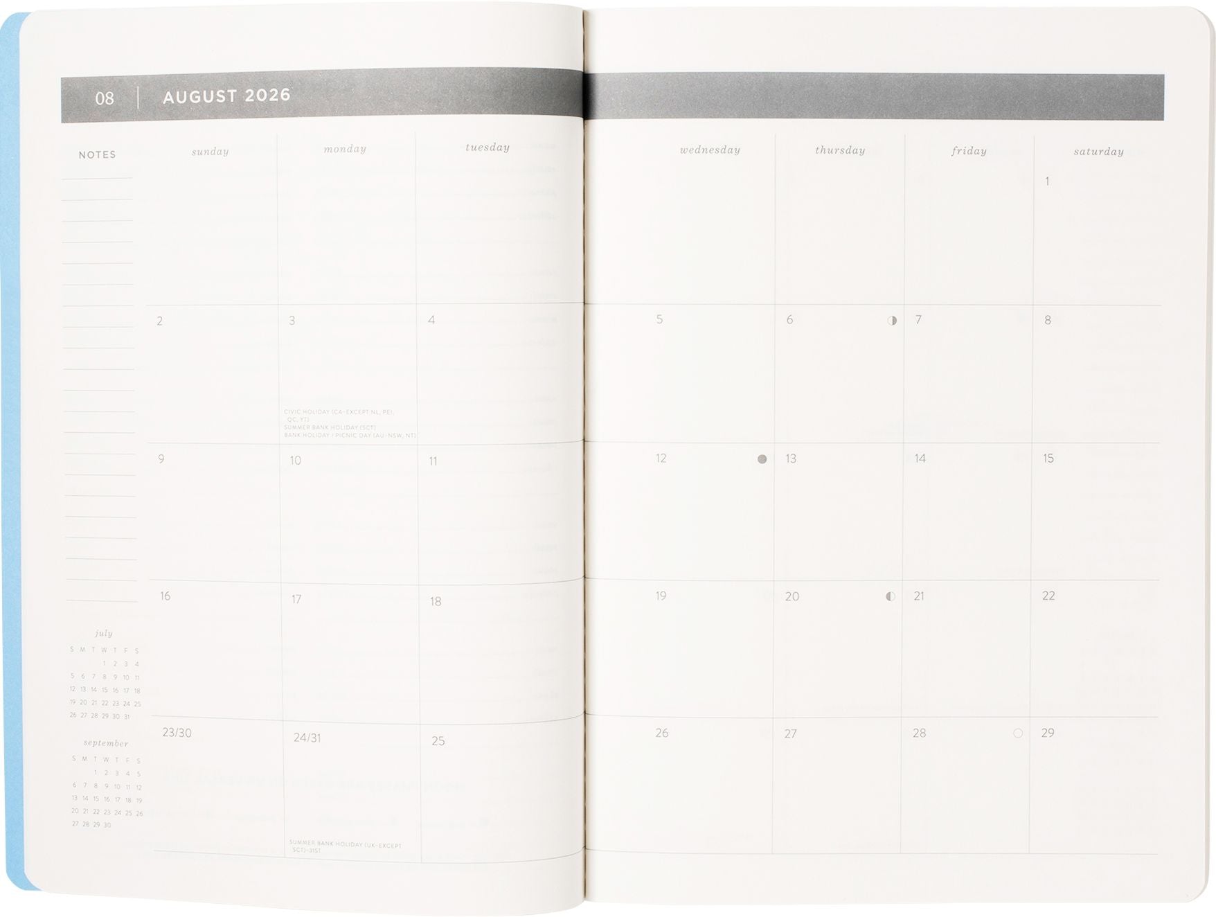 2026-2027 Painted Swans Monthly Desk Planner