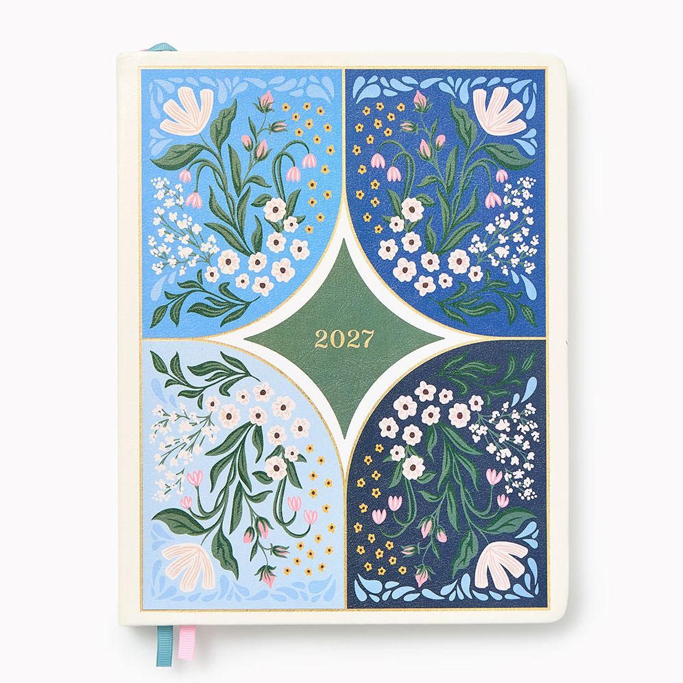 2026-2027 Paper Source Quadrant Floral Weekly Desk Planner