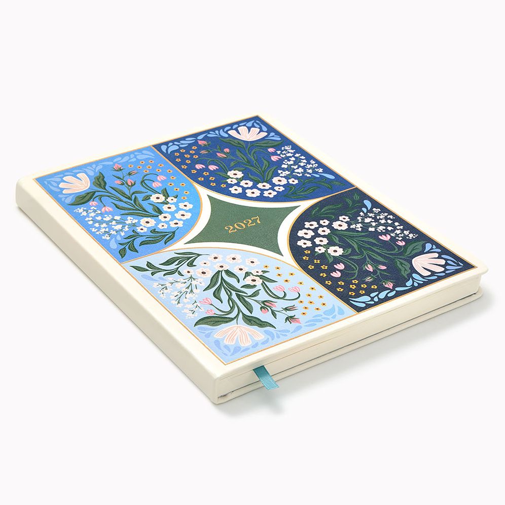 2026-2027 Paper Source Quadrant Floral Weekly Desk Planner