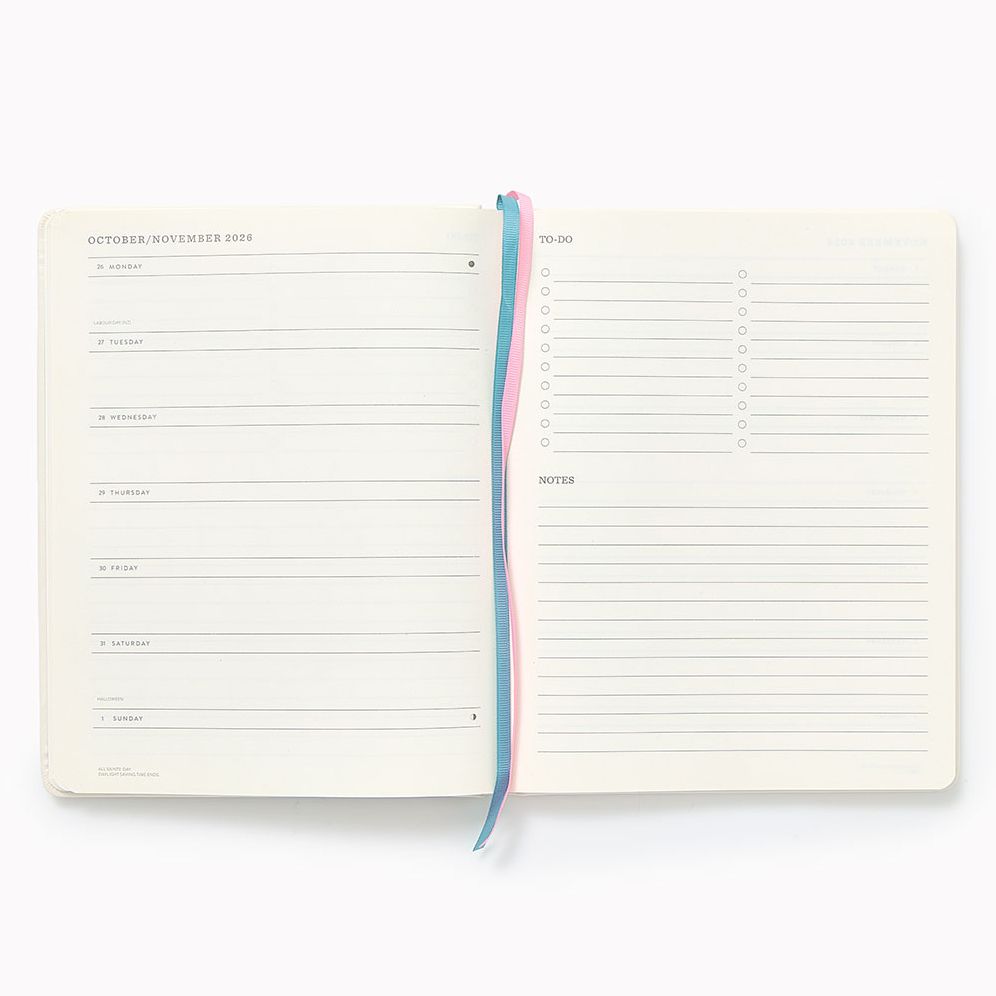 2026-2027 Paper Source Quadrant Floral Weekly Desk Planner