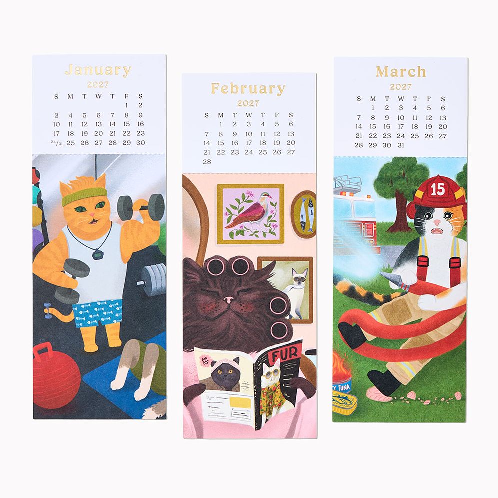 2027 Paper Source Catitude Bookmark Calendar