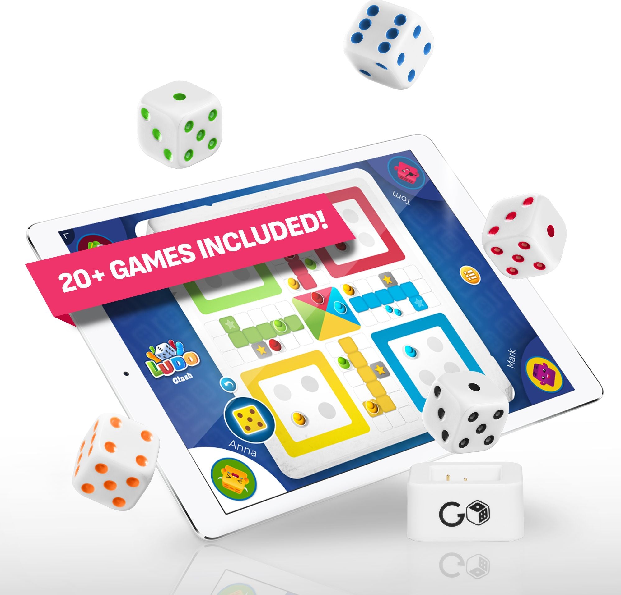 GoDice Family Pack - 5 Smart Connected Dice. Brings The Best Dice Games of All Time to The 21st Century. Educational, Fun & Innovative Games for Family, Friends, Game Nights. Free App. Cool Tech Gift