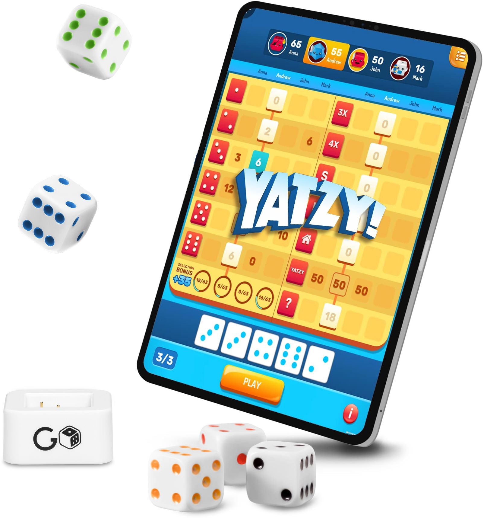 GoDice Family Pack - 5 Smart Connected Dice. Brings The Best Dice Games of All Time to The 21st Century. Educational, Fun & Innovative Games for Family, Friends, Game Nights. Free App. Cool Tech Gift