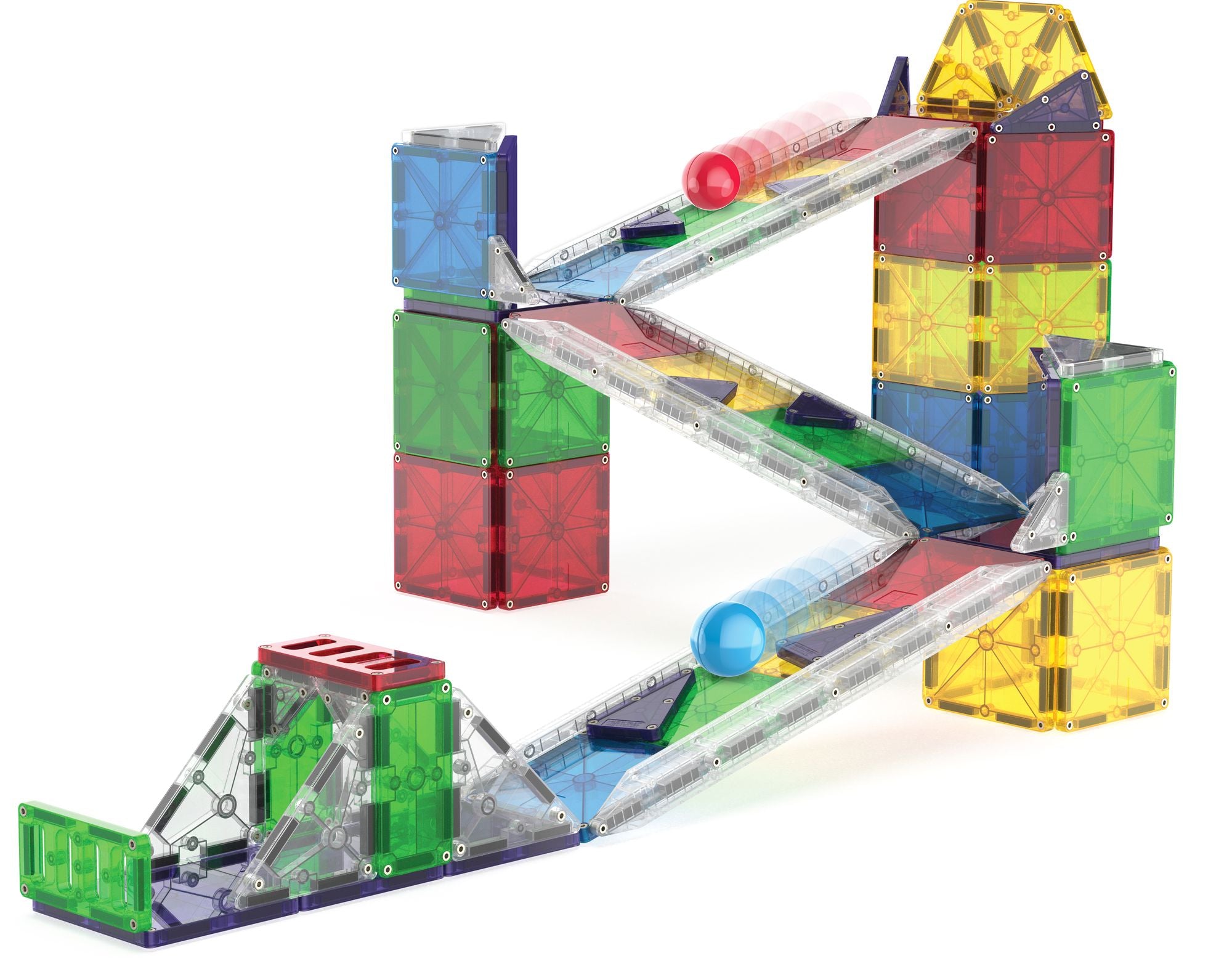 MAGNA-TILES® Rail Racers Deluxe 90-Piece Magnetic Construction Set, The Original Magnetic Building Brand