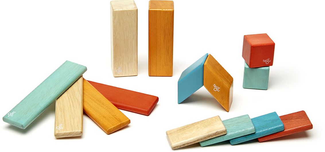 14 Piece Tegu Magnetic Wooden Block Set, Sunset