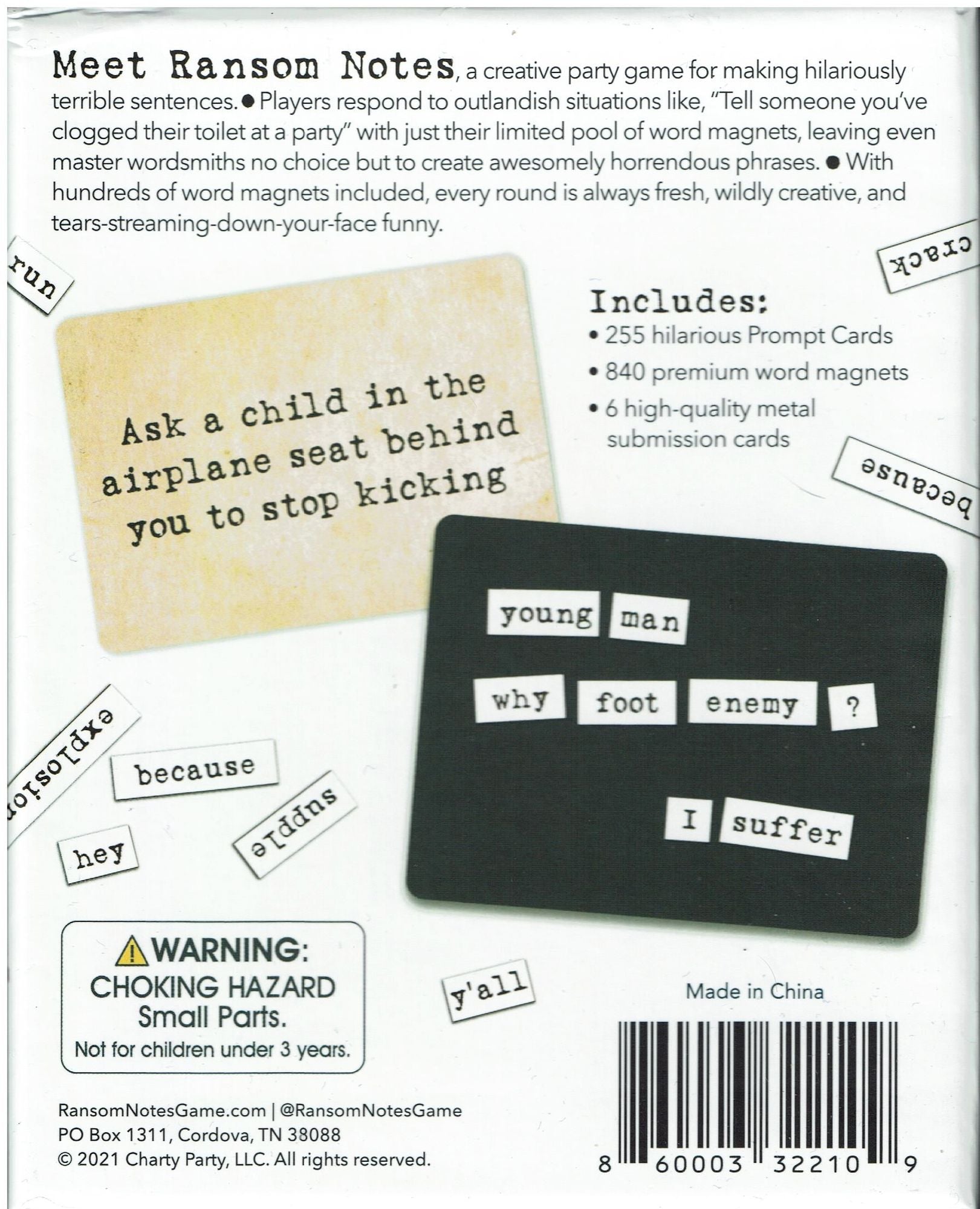 Ransom Notes The Ridiculous Word Magnet Game by Evan Katz, Josh Roberts