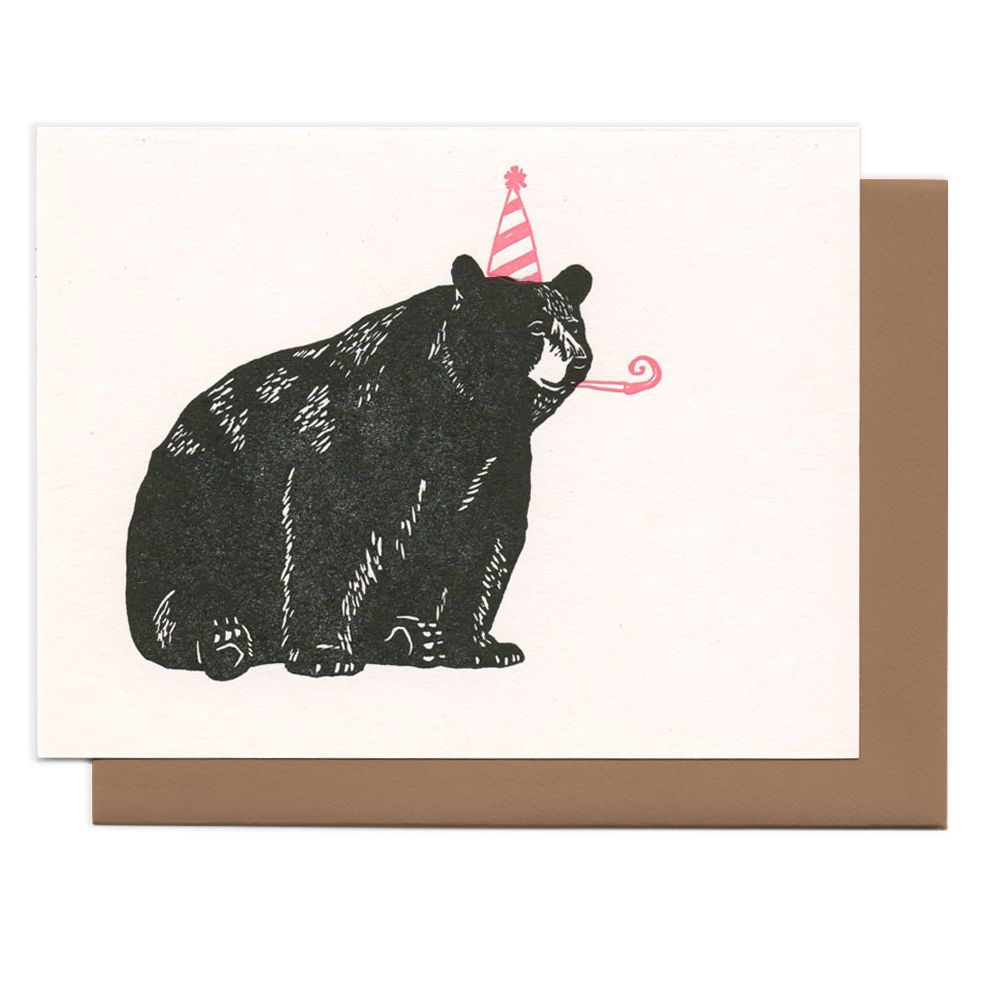 Bear Letterpress Birthday Card