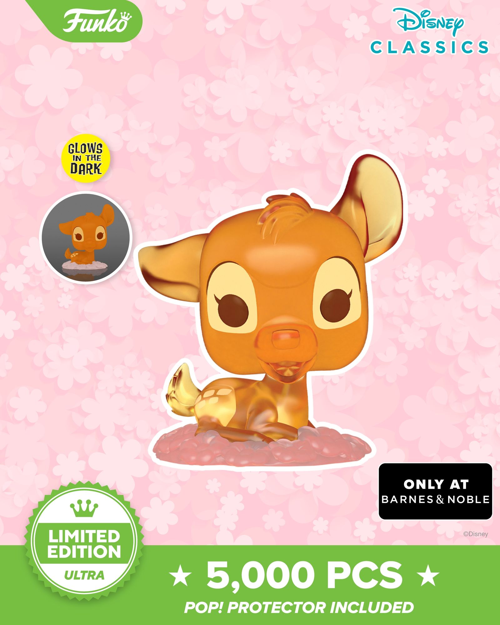 Funko Pop! Ultra Limited Edition: Disney, Bambi with Glow Treatment Vinyl Collectible Figure