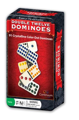 Family Traditions Double 12 Dominos Tin