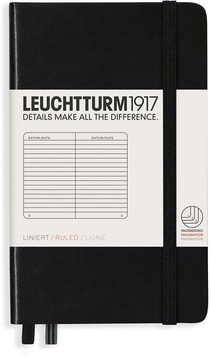 Black, Pocket (A6), 187 p., ruled
