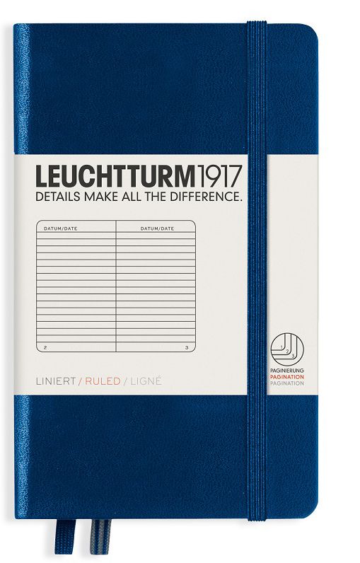 Navy, Pocket (A6), 187 p., ruled