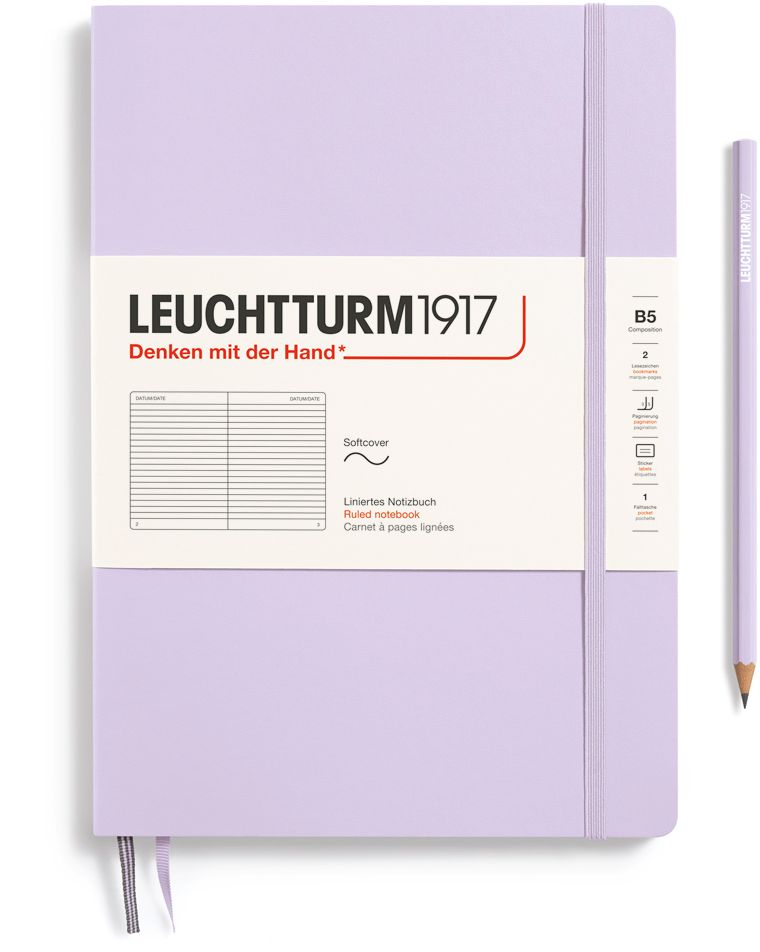 Leuchtturm1917 Lilac, Softcover, Composition (B5), 123 p., ruled