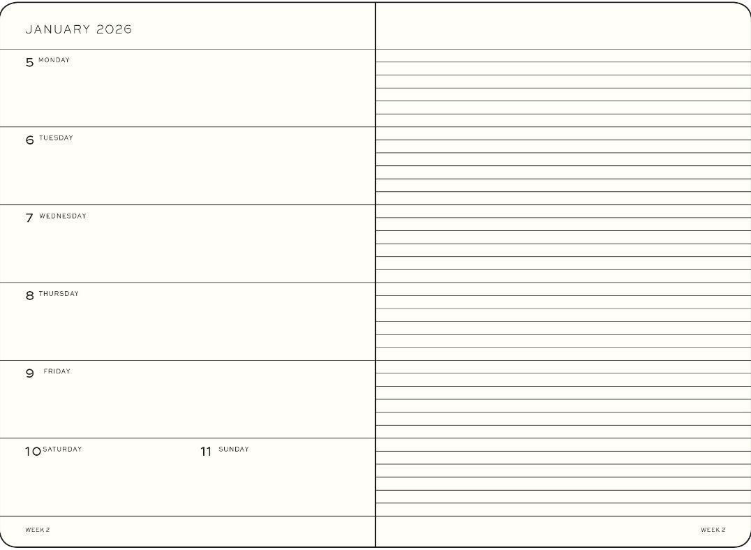 2026 Sage Weekly Planner & Notebook Medium (A5) Softcover