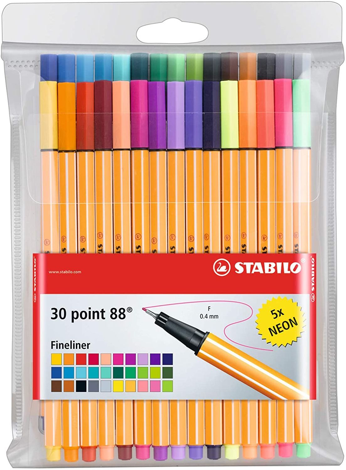 STABILO Point 88 Pen Wallet Set, 30-Colors