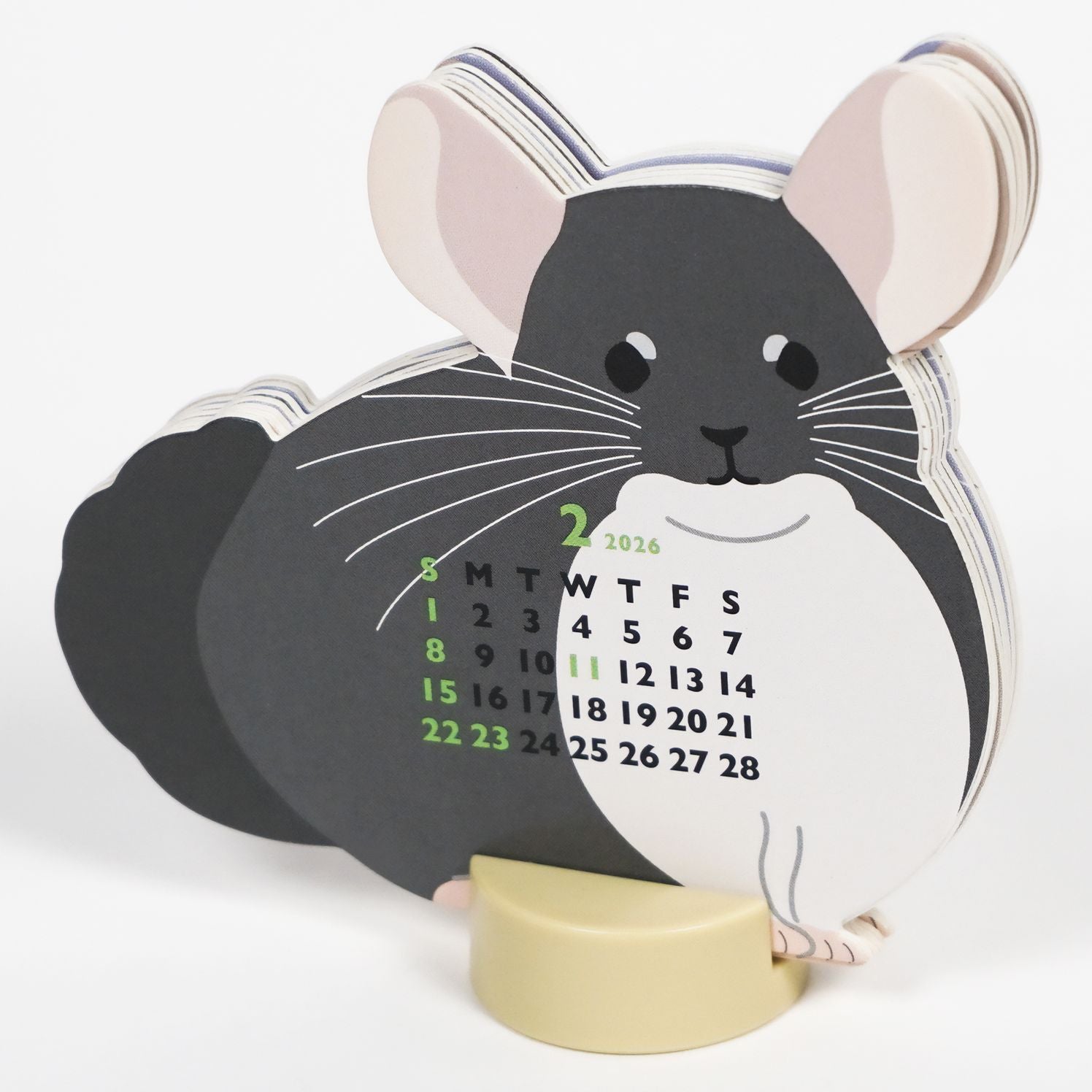 2026 ANIMAL DIE CUT MINI CALENDAR-CHINCHILLA