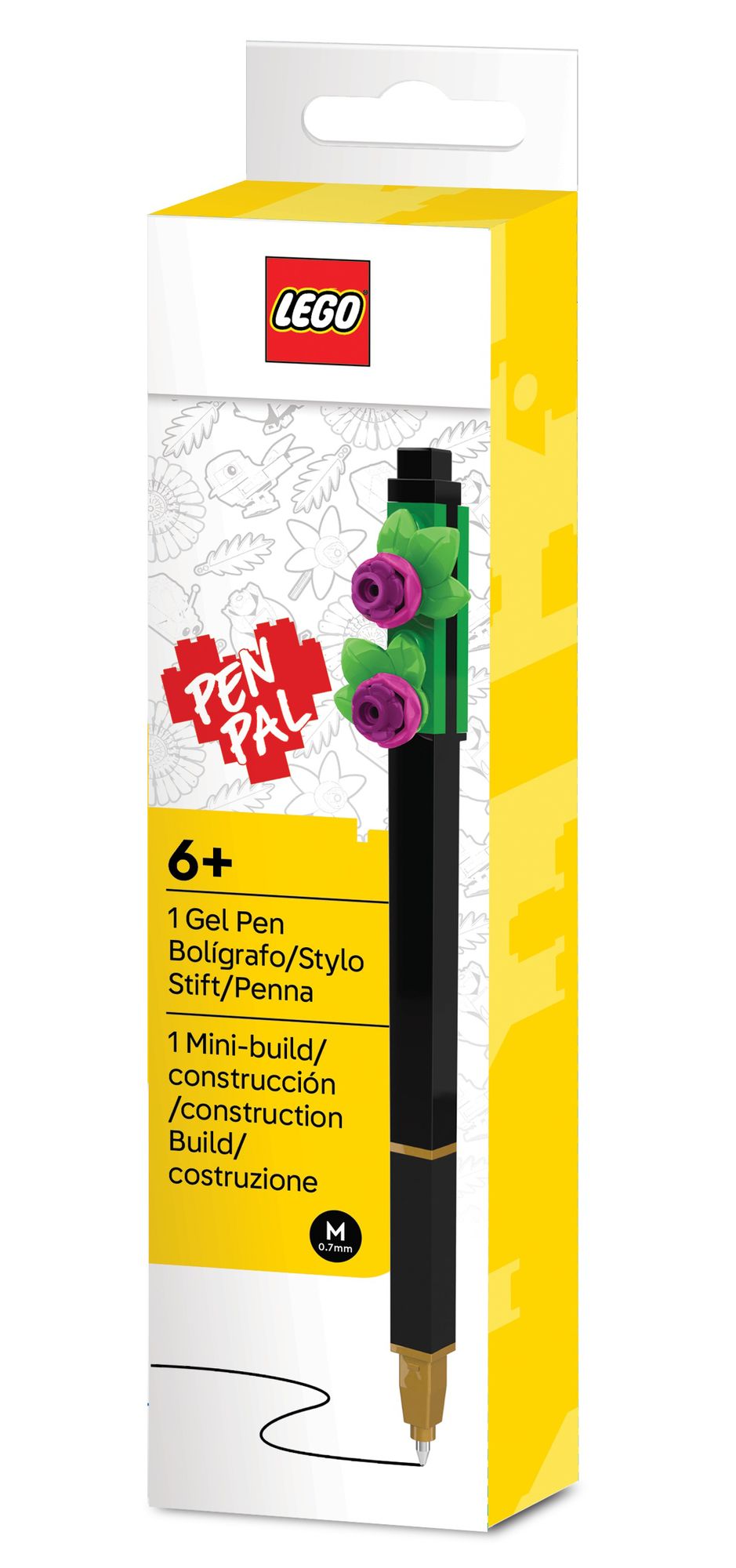 LEGO Pen Pal Gel Pen with Building Toy Botanical Bright Purple