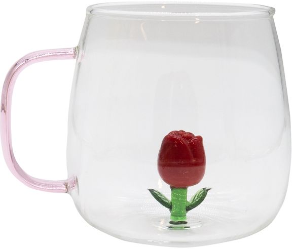 Beauty and the Beast Rose Glass Mug