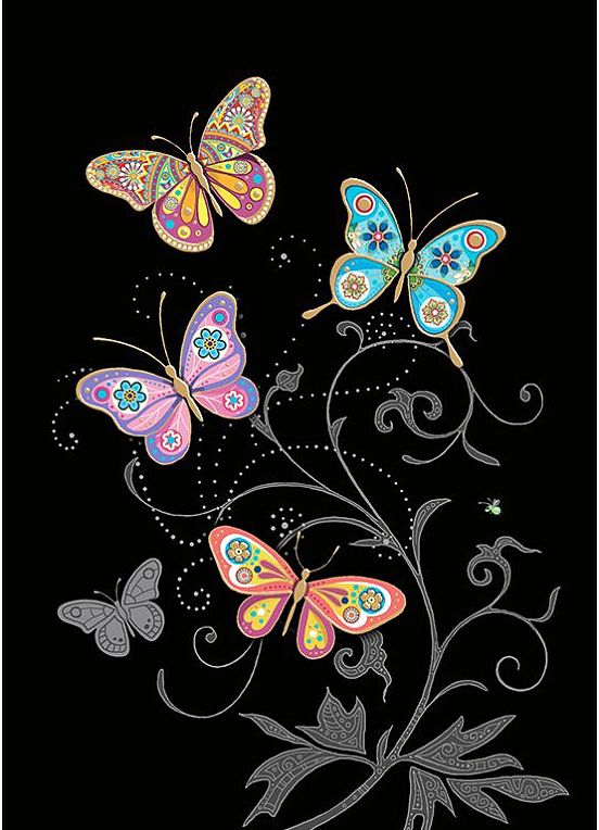 BLANK BUTTERFLIES GREETING CARD