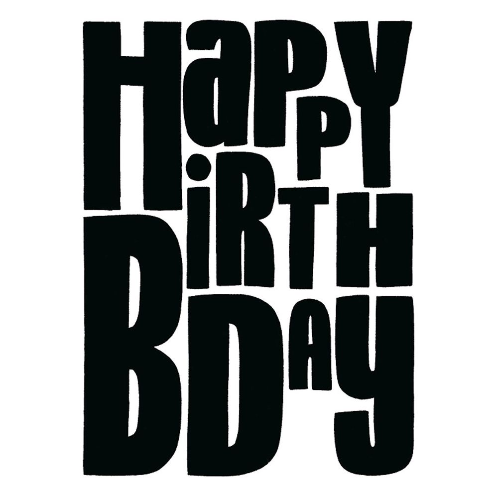 Black & White Text Birthday Card