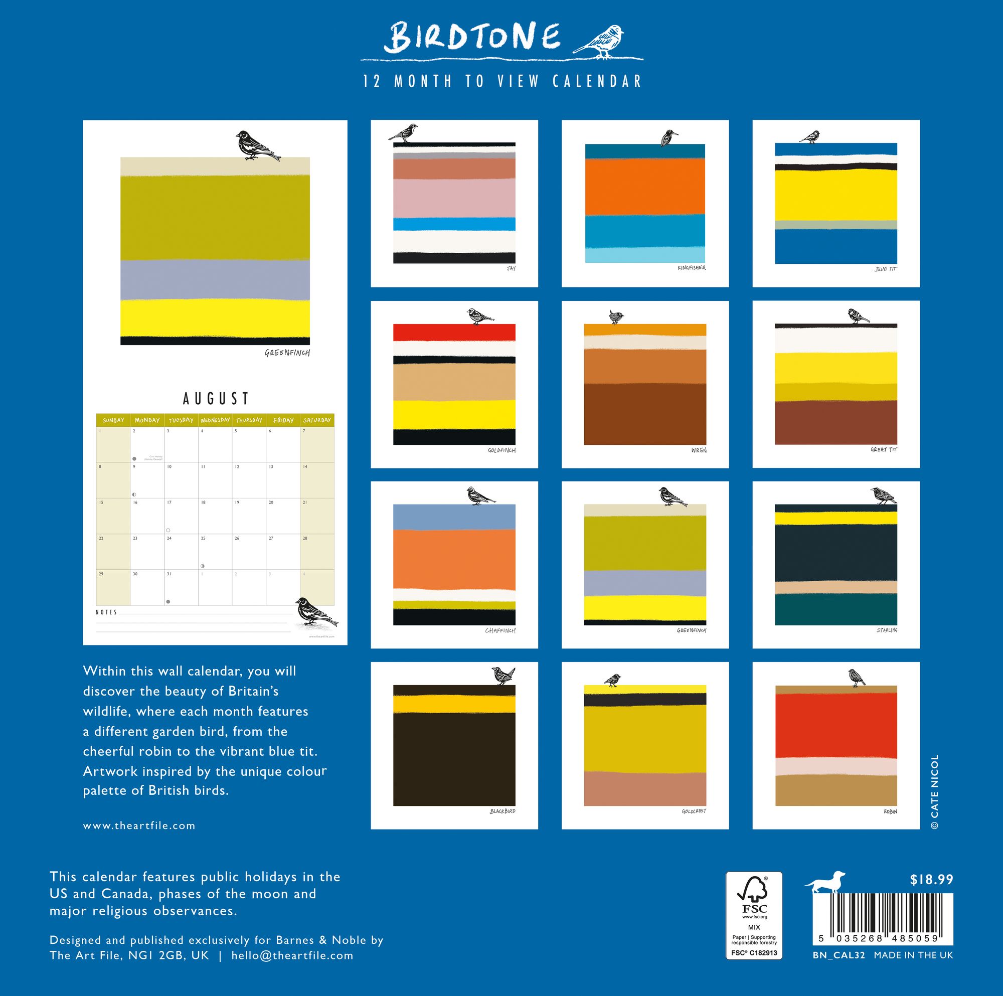 2027 Birdtone Wall Calendar