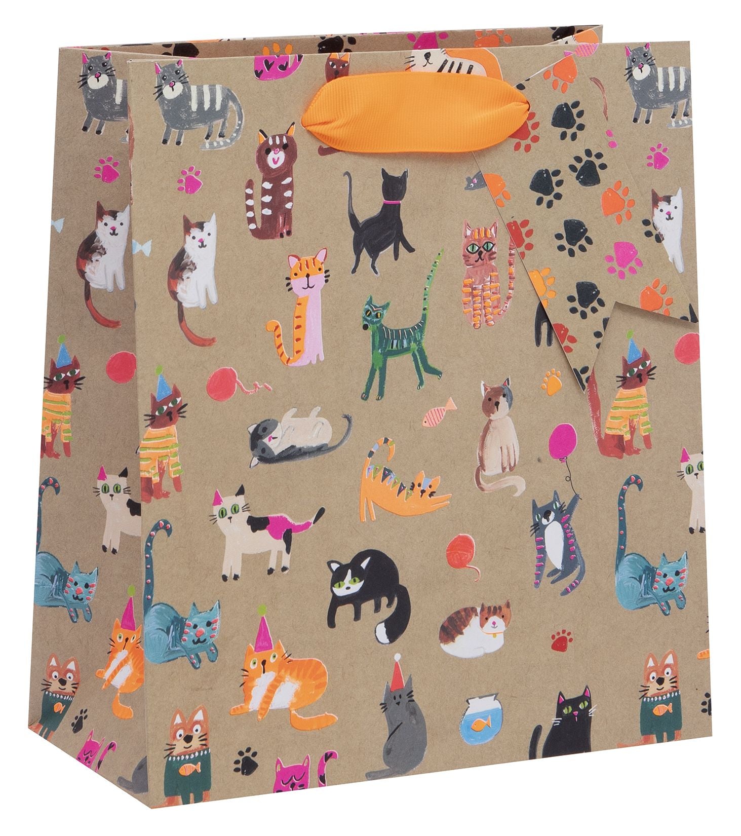 Party Cats on Kraft Medium Gift Bag