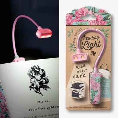 Pink Floral Book Lovers Reading Light