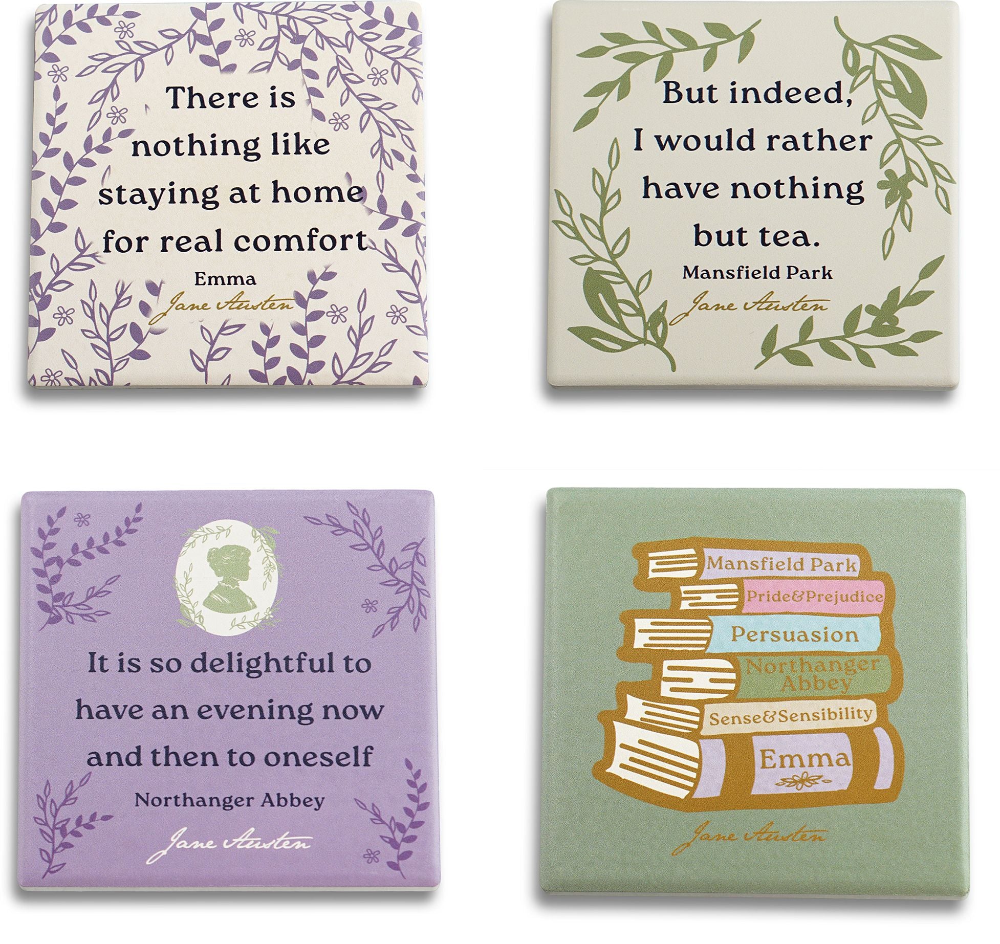 Jane Austen Set of Four Coasters- Ceramic