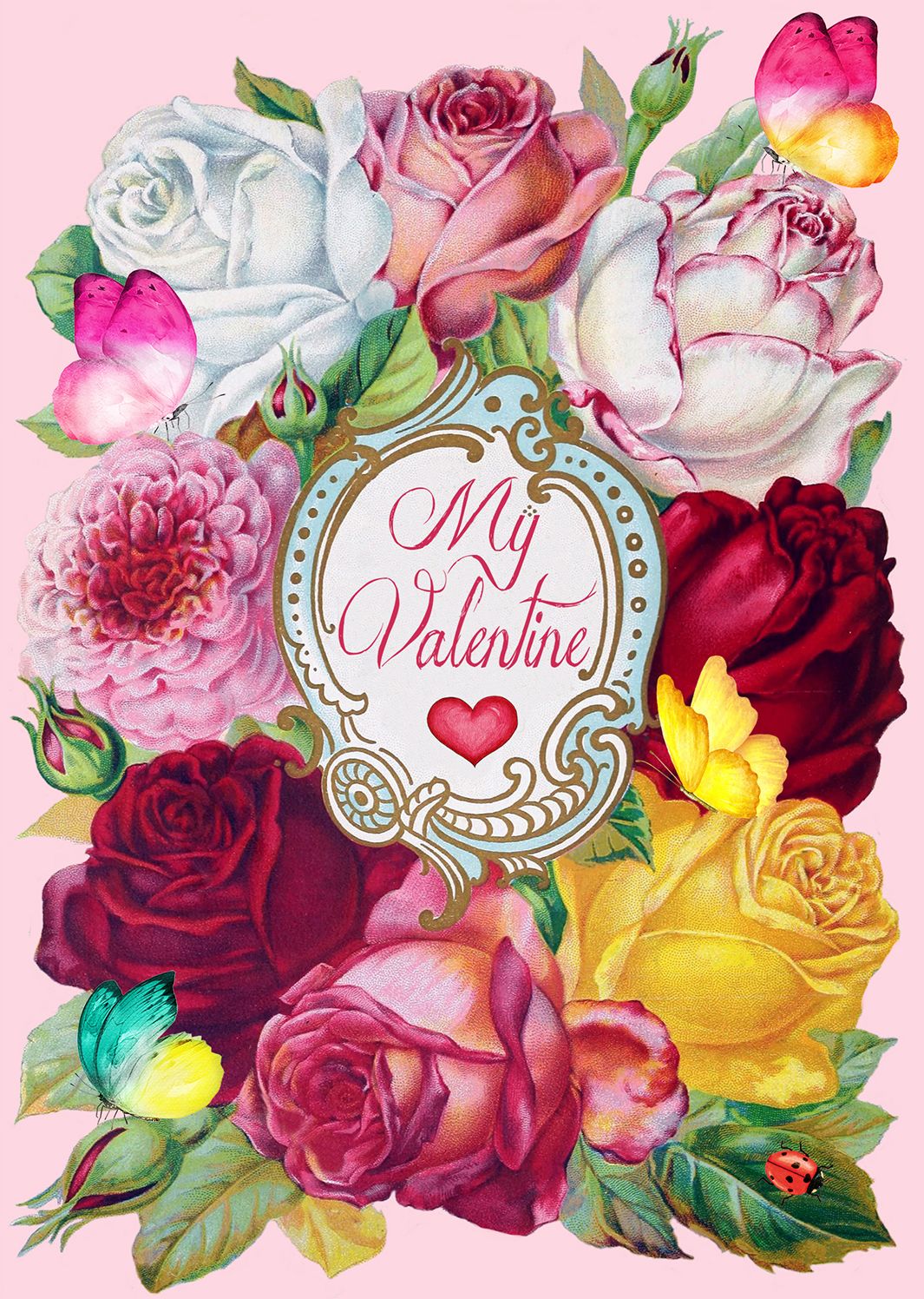 Valentine's Day Greeting Card My Valentine Roses