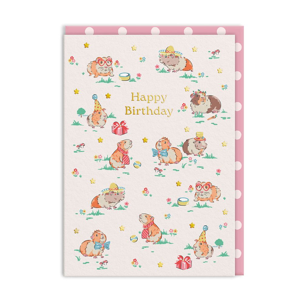 Guinea Pig Party Birthday Card