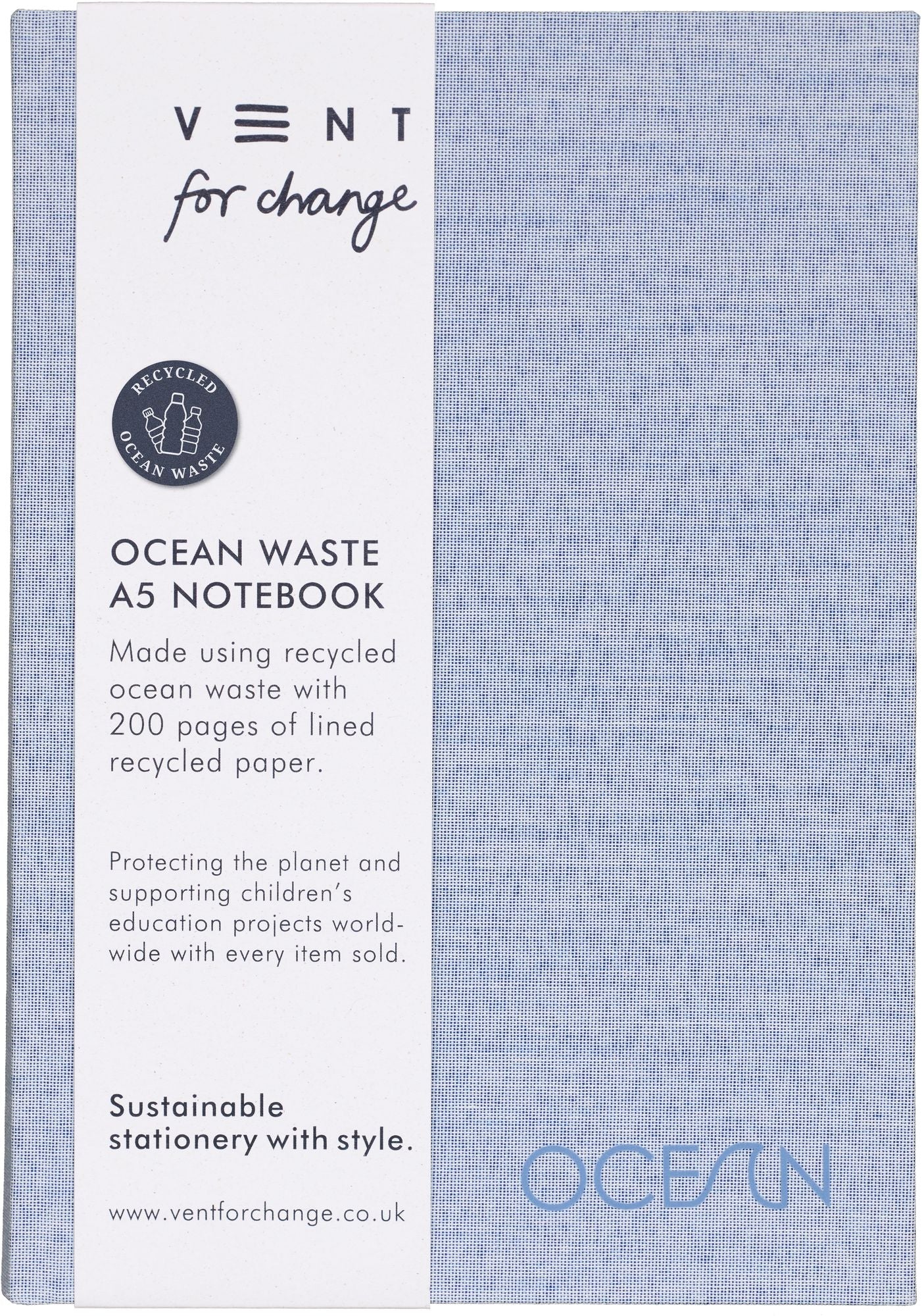 Ocean Blue Recycled A5 Notebook