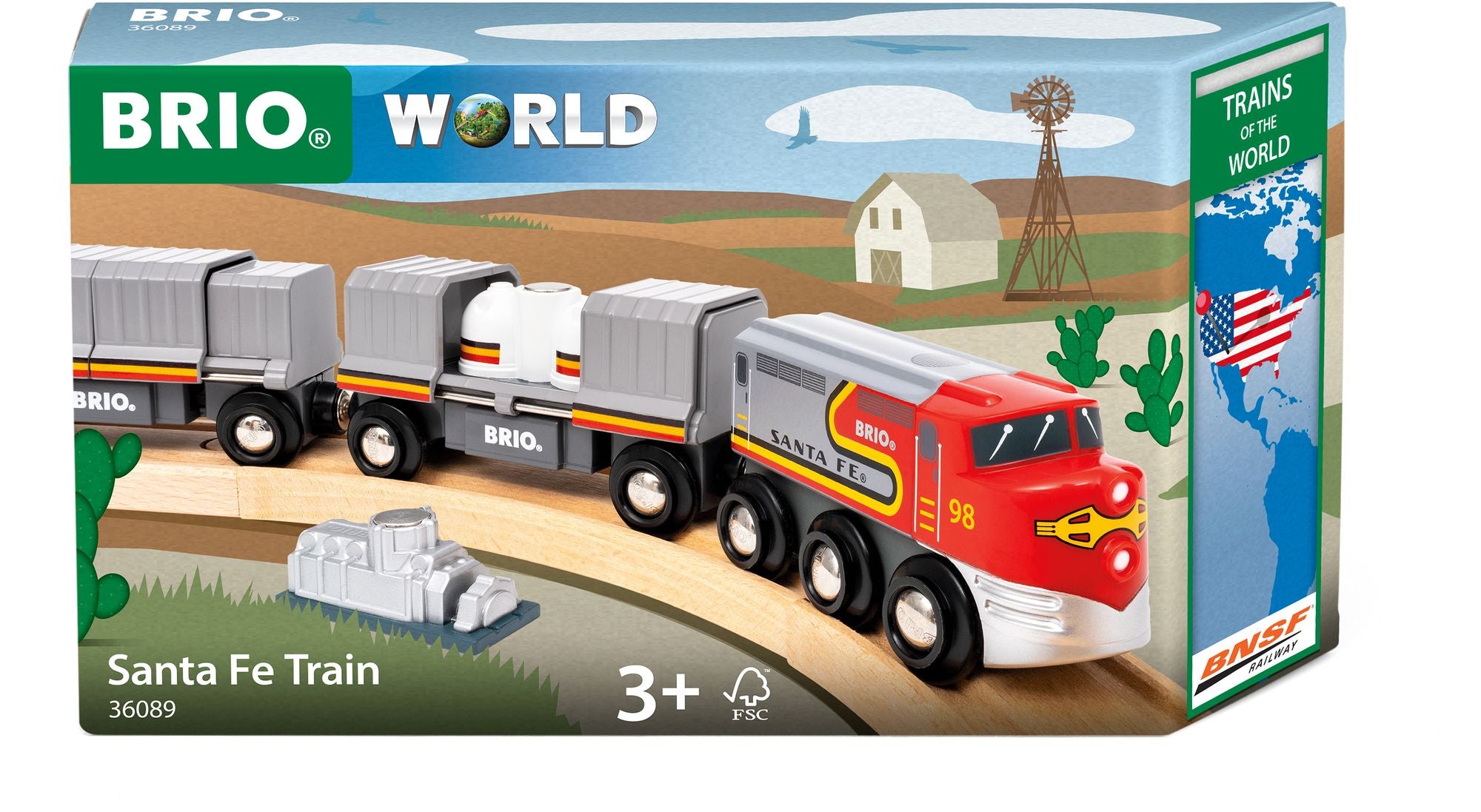 BRIO World Wooden Railway Train Set - Santa Fe Train