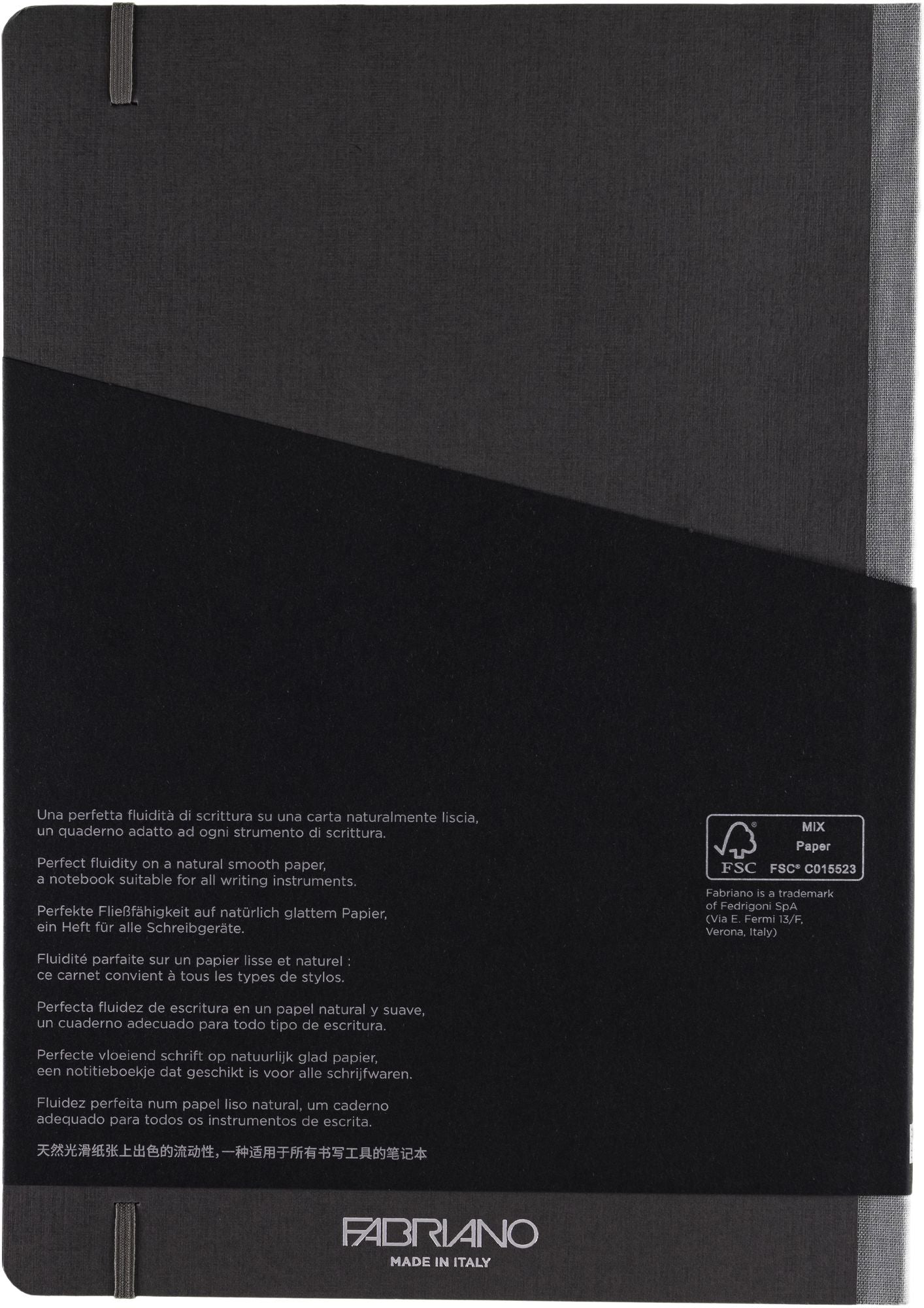 Ecoqua Plus Journal, A4, Fabric-Bound, Dotted, Grey