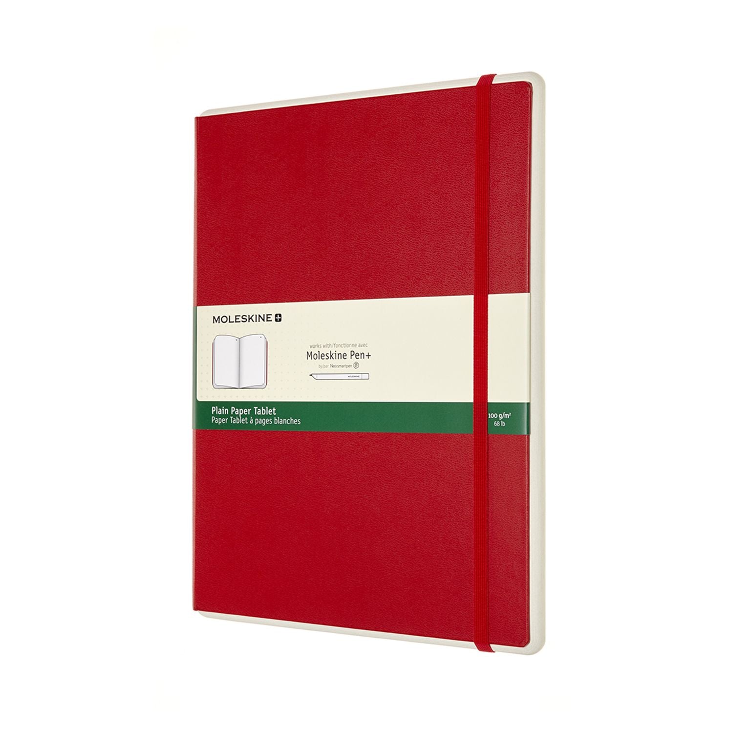 Moleskine Paper Tablet P+, Extra Large, Plain, Scarlet Red, Hard (7.5 x 9.75)
