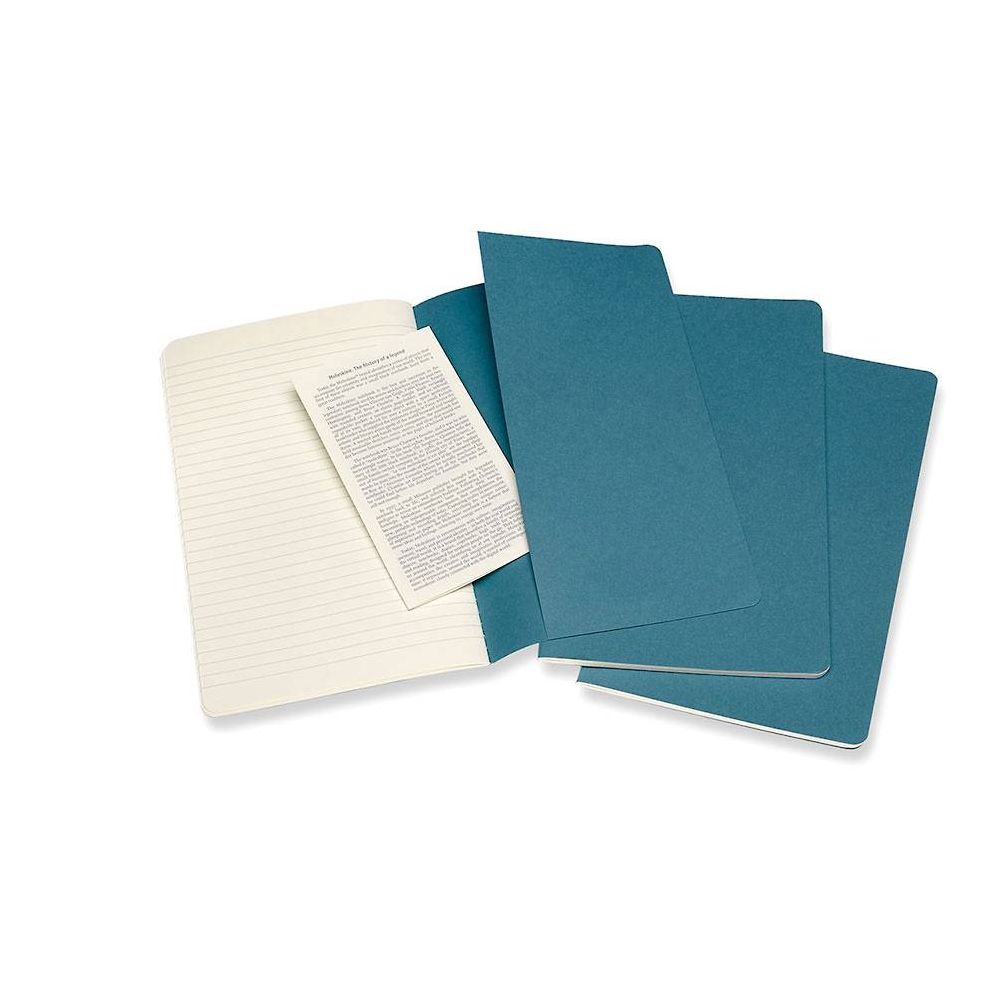 Moleskine Cahier Journal, Large, Ruled, Brisk Blue (8.25 x 5)