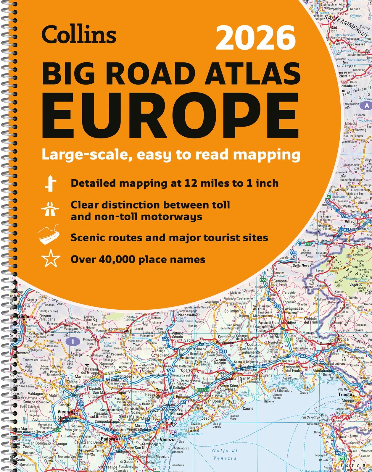Collins 2026 Big Easy Road Atlas Europe: Spiral bound