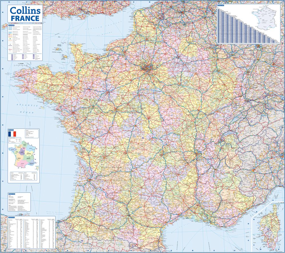 Collins Road Map of France: Folded map