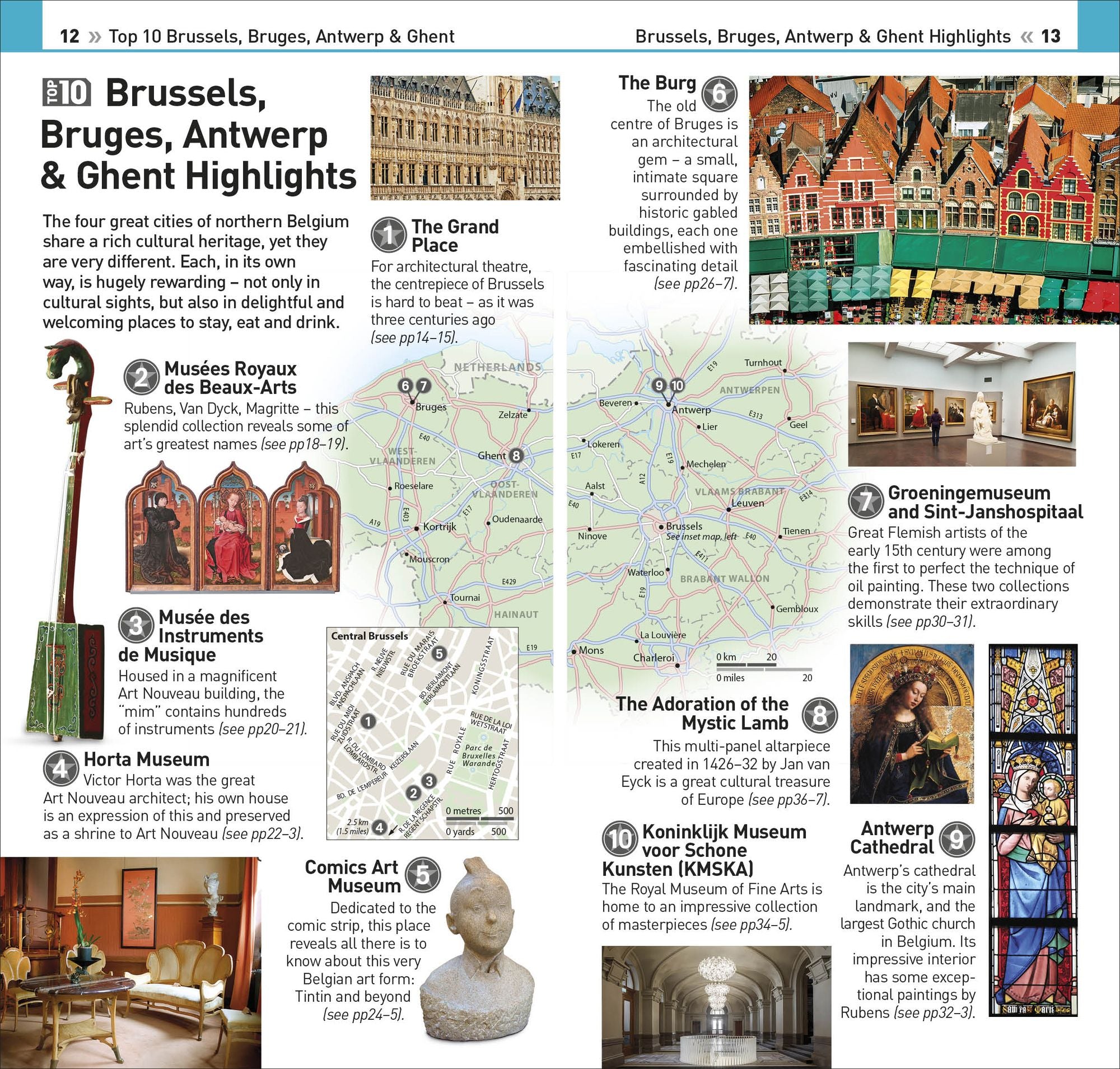 DK Top 10 Brussels, Bruges, Antwerp and Ghent: Top 10 lists for your perfect trip, plus an all-weather folded map