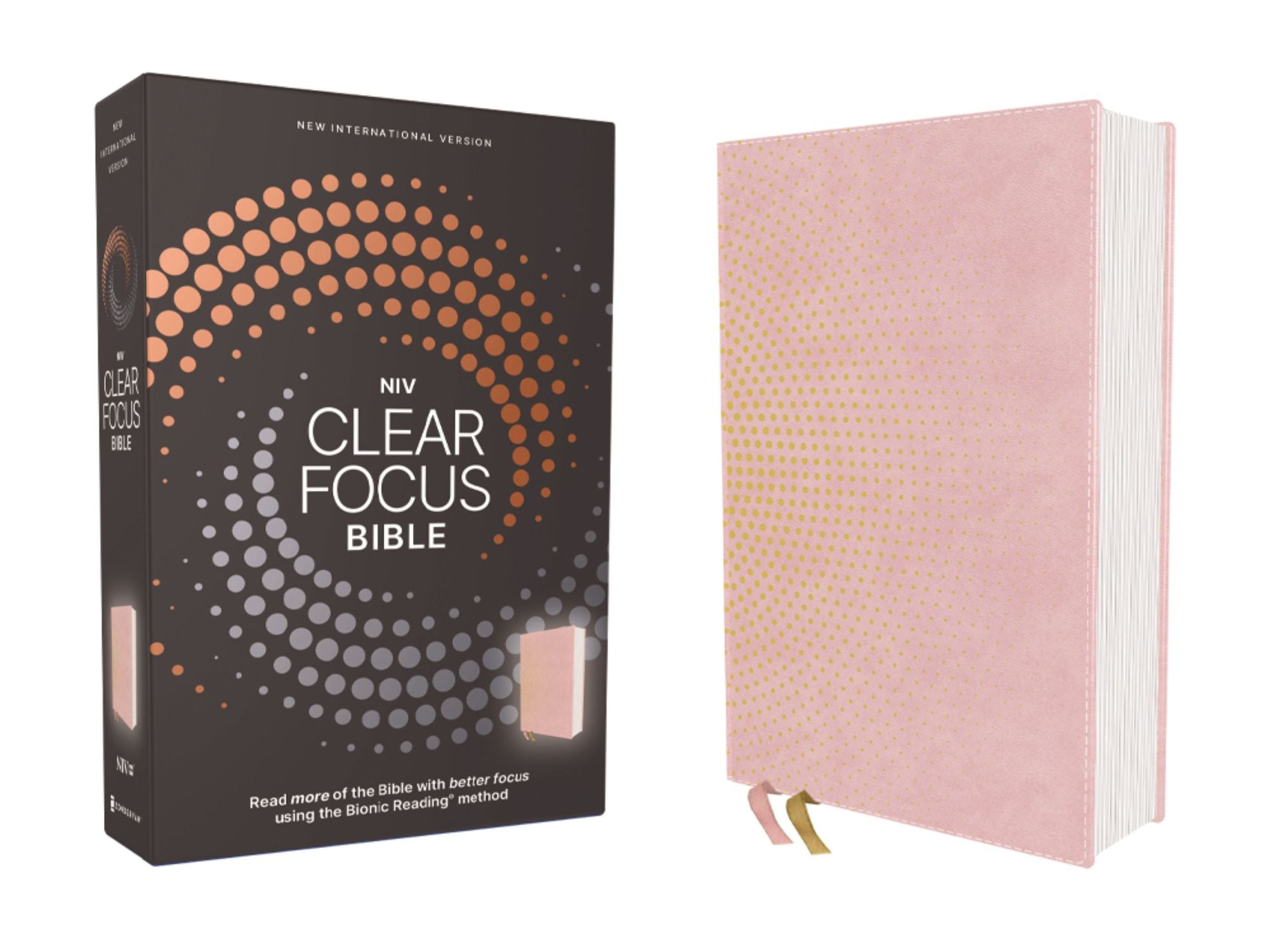 NIV, Clear Focus Bible, Leathersoft, Pink: Read more of the Bible with better focus using the Bionic Reading Method