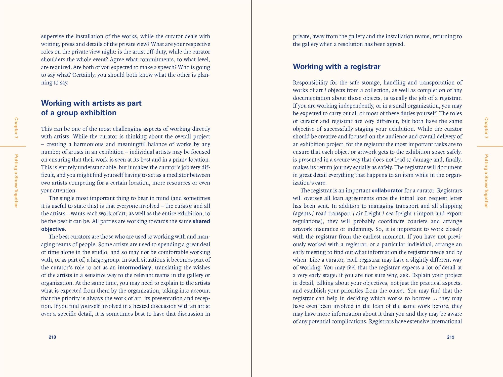 The Curator's Handbook: Museums, Commercial Galleries, Independent Spaces