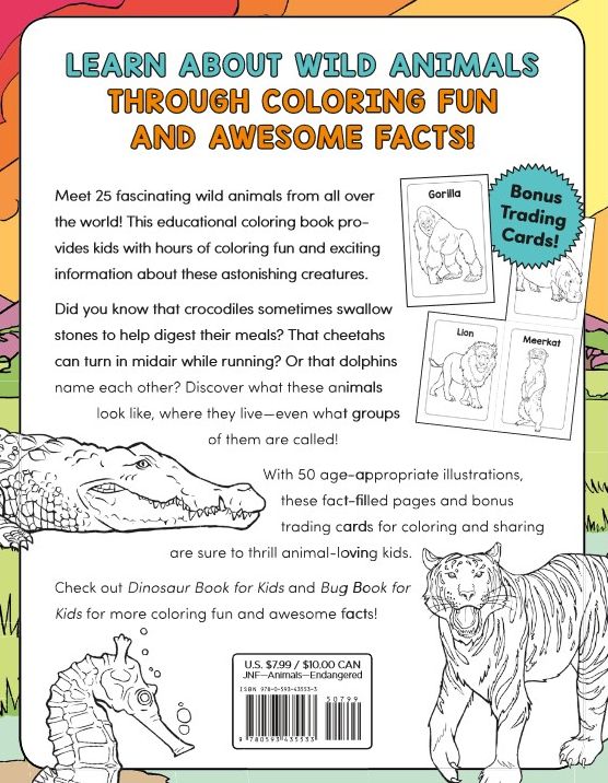 Wild Animal Book for Kids: Coloring Fun and Awesome Facts