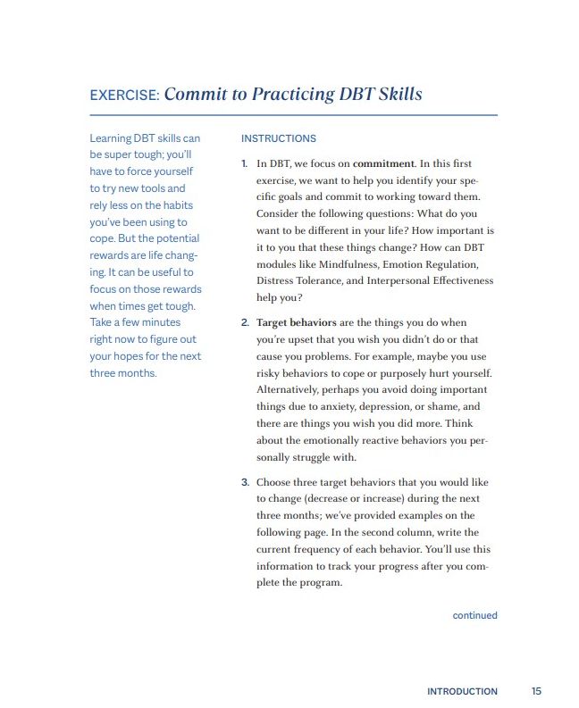 Self-Directed DBT Skills: A 3-Month DBT Workbook to Regulate Intense Emotions and Create Lasting Change with Dialectical Behavior Therapy