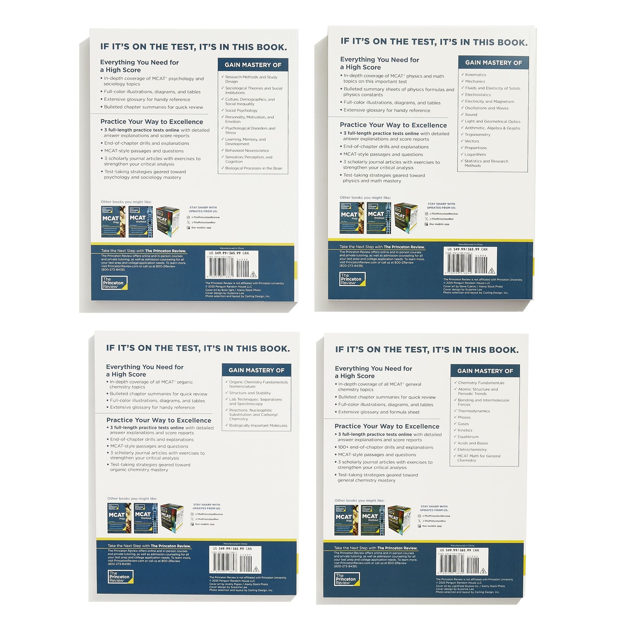 Princeton Review MCAT Subject Review Complete Box Set, 5th Edition: 7 Complete Books + 3 Online Practice Tests