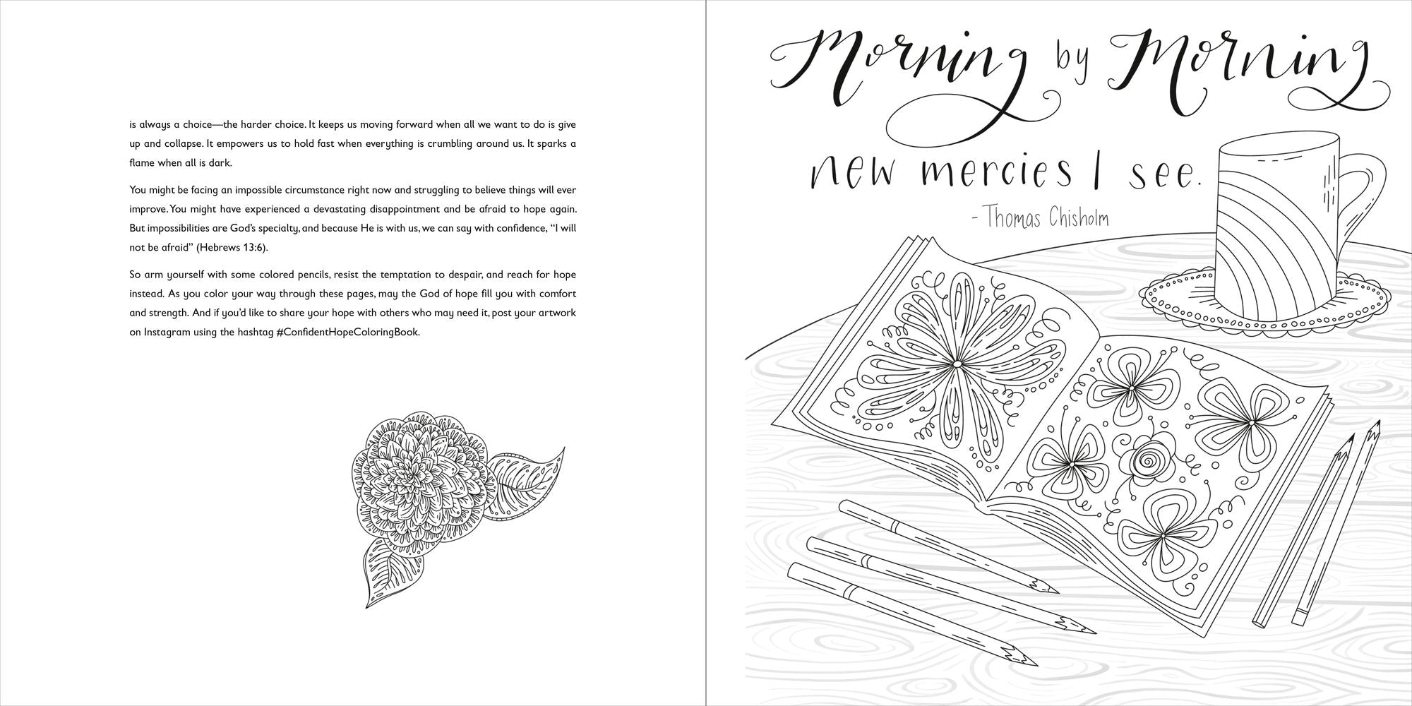 Confident Hope: A Coloring Book of Encouragement to Renew Your Spirit