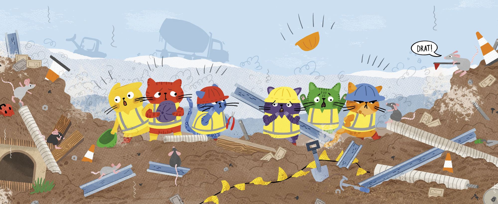 Cats in Construction Hats