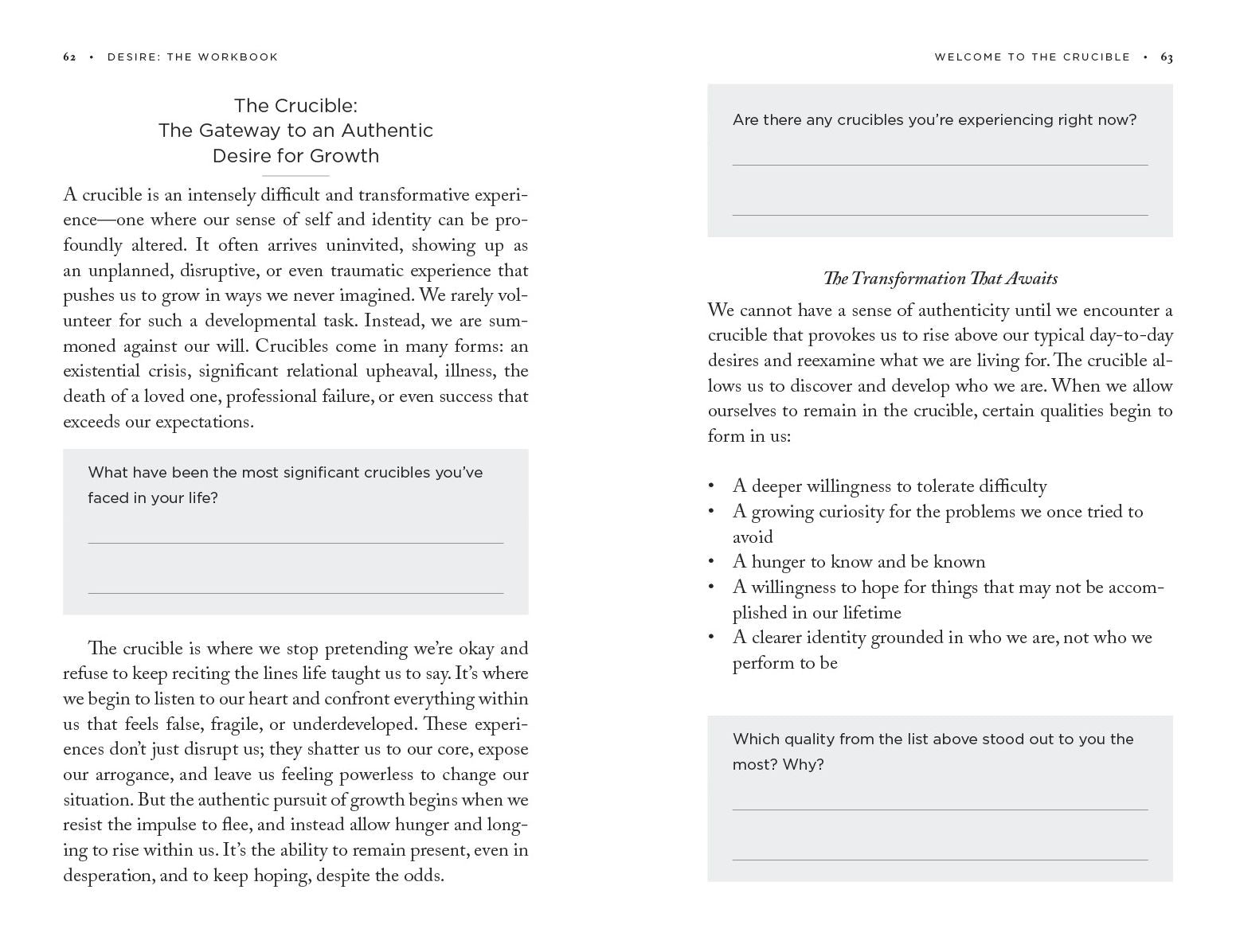 Desire: The Workbook: A Guided Journey into the Longings That Shape Our Lives