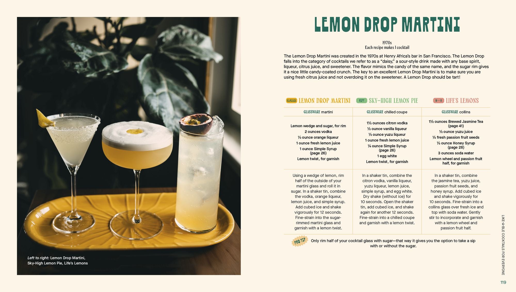 Three Cheers: Cocktails Three Ways: Classics, Riffs, and Zero-Proof Sips