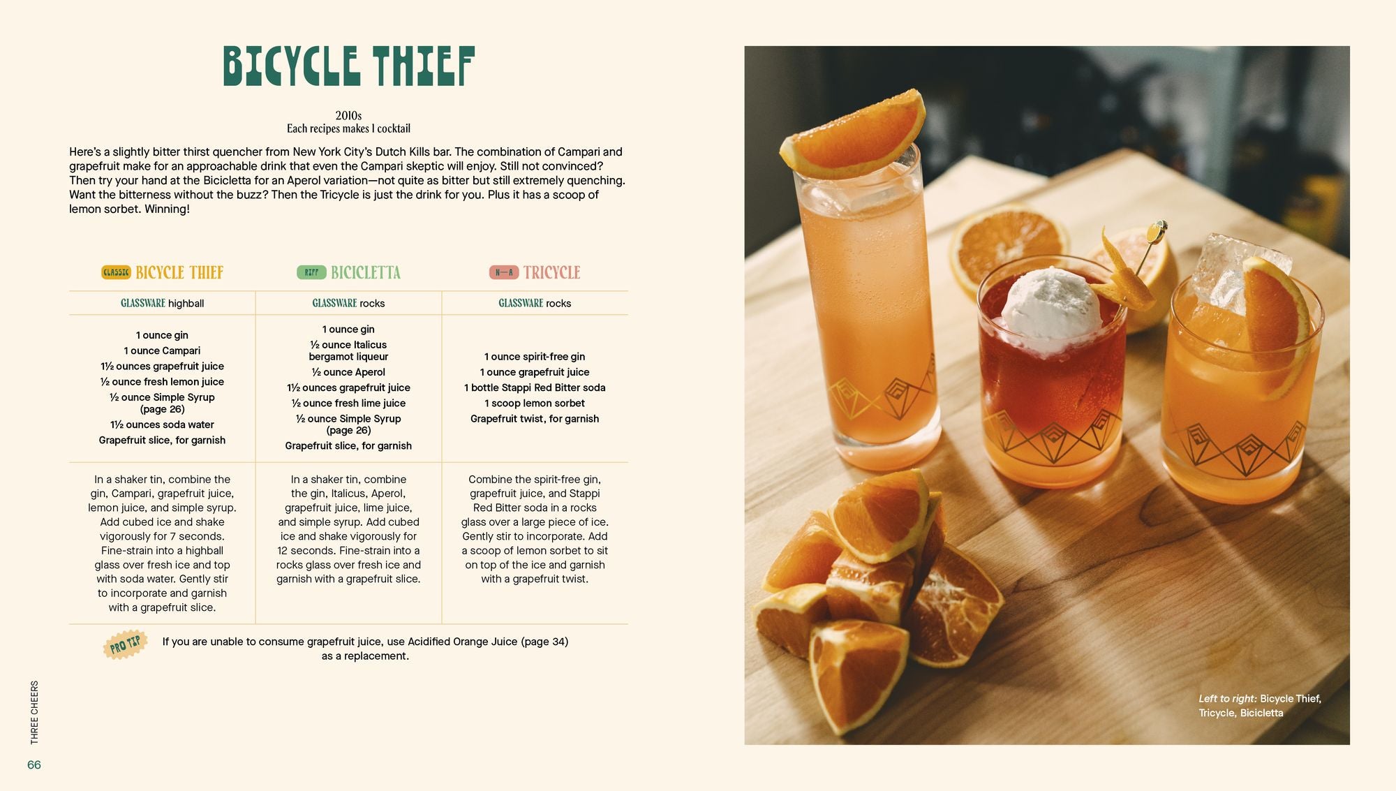 Three Cheers: Cocktails Three Ways: Classics, Riffs, and Zero-Proof Sips