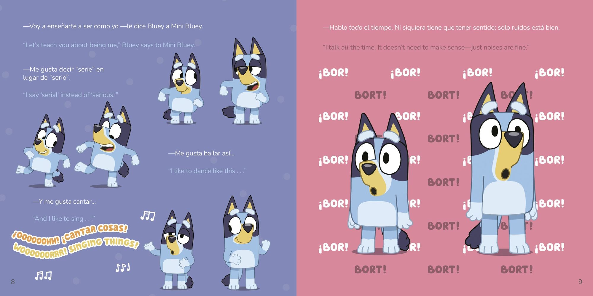 Mini Bluey (Bilingual English-Spanish Edition): Un libro bilingüe
