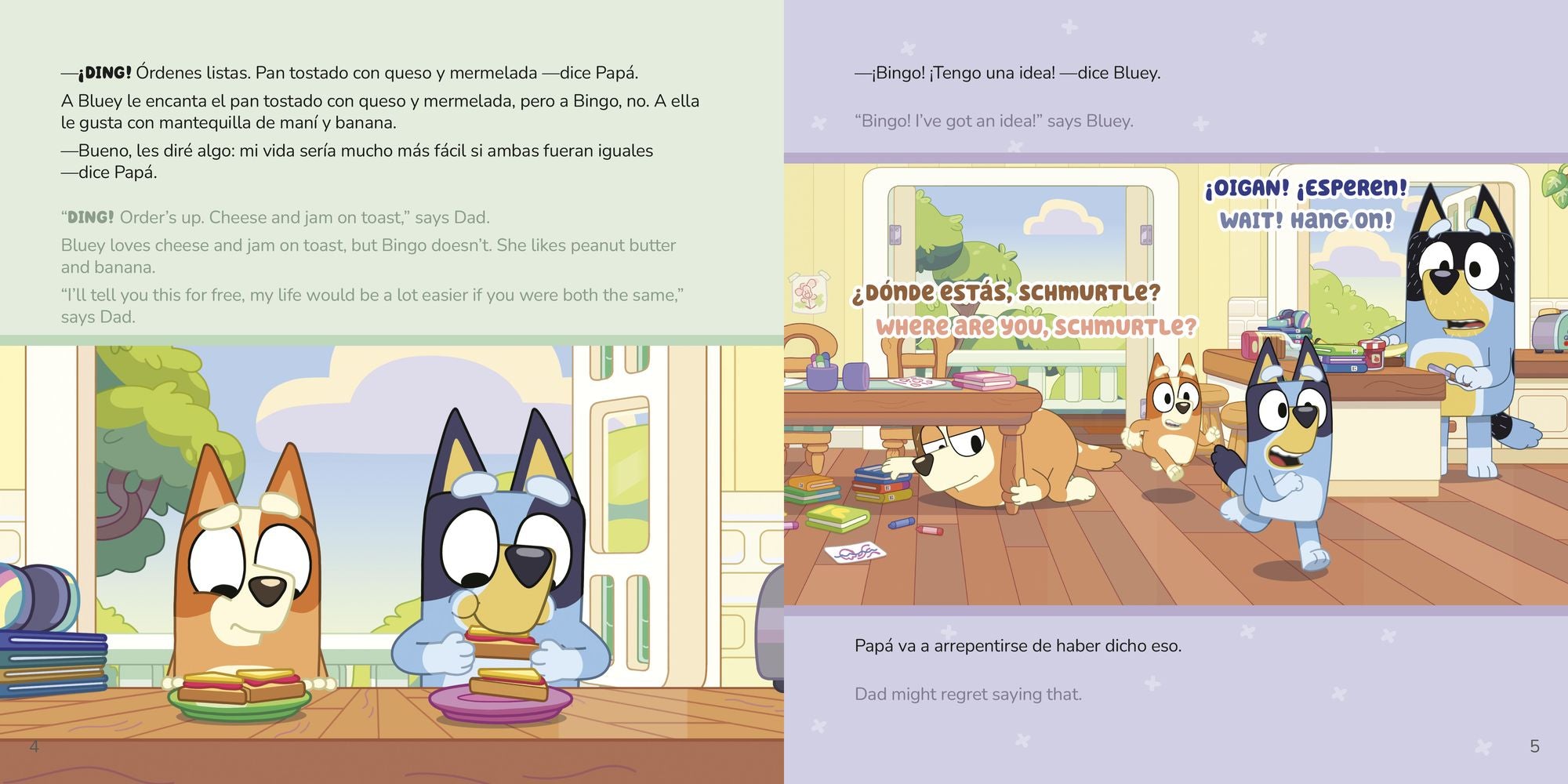 Mini Bluey (Bilingual English-Spanish Edition): Un libro bilingüe
